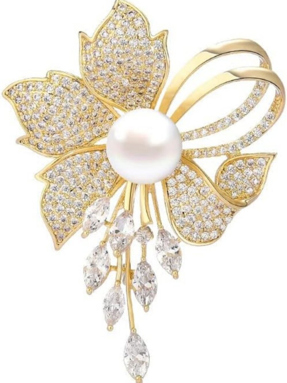 Rhinestone Floral Flower Brooch Pin for Women - Perfect Jewelry Gift for Mom